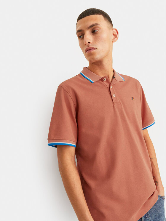 Jack & Jones Jack & Jones Polo Bluwin 12169064 Pomarańczowy Regular Fit