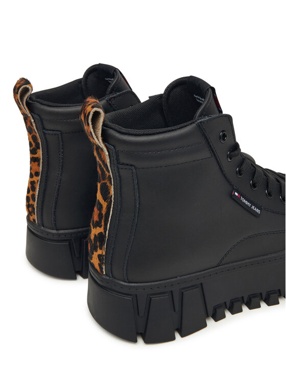 Tommy Jeans Tommy Jeans Superge Tjw Vulc Flatform Leopard EN0EN02858 Črna