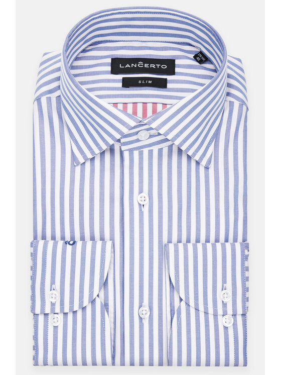 Lancerto Lancerto Koszula Perugia KO051222000054 Niebieski Slim Fit