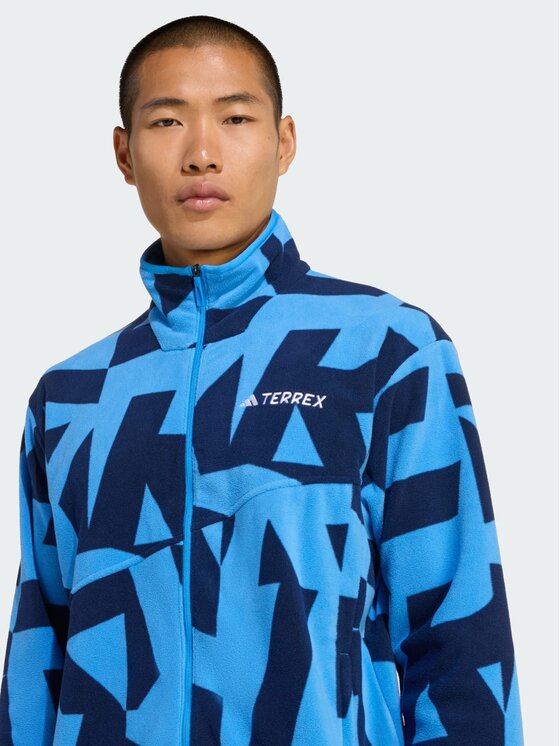adidas adidas Bluza Terrex Multi Printed Full-Zip Fleece Niebieski jasny Regular Fit