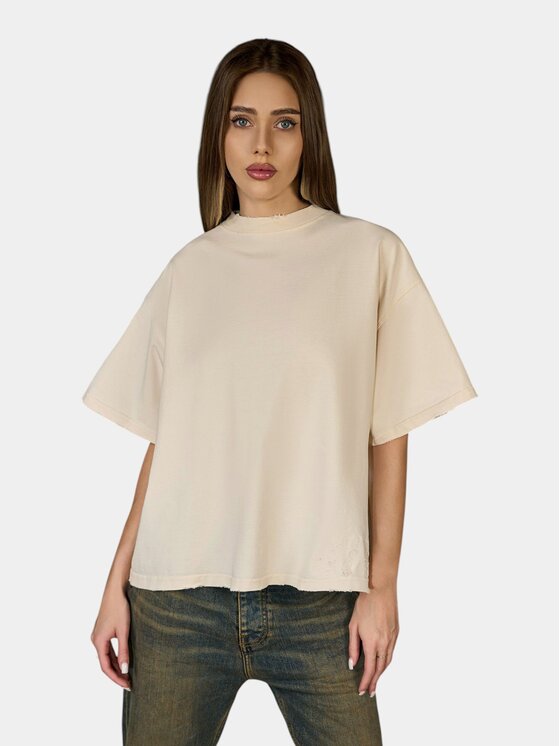 MADE BY SOCIETY MADE BY SOCIETY T-Shirt Tricou NEURAL - T27193 Beżowy Basic Fit