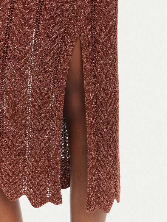 TWINSET TWINSET Džemper haljina 251TT319A Smeđa Slim Fit