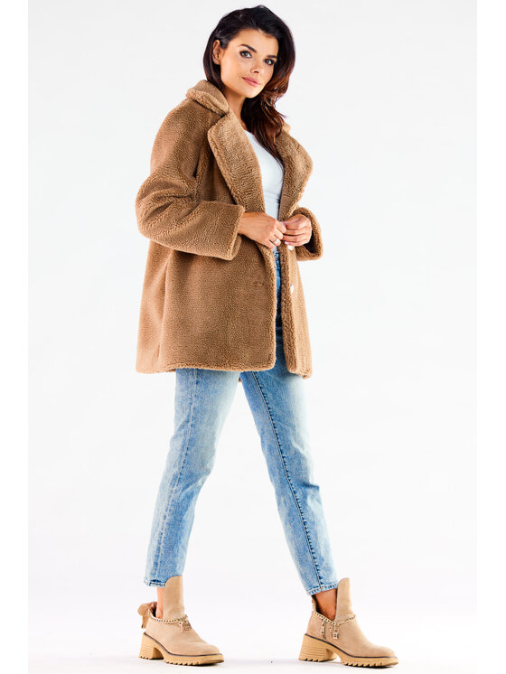 Awama Awama Kabát A534 Hnědá Basic Fit