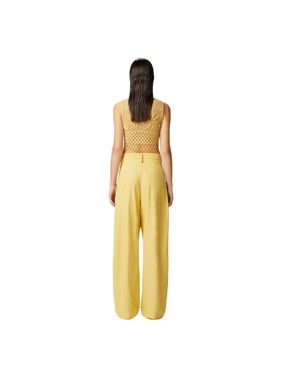 PINKO PINKO Spodnie damskie Ricordi pantalone cotone Żółty Flared Fit