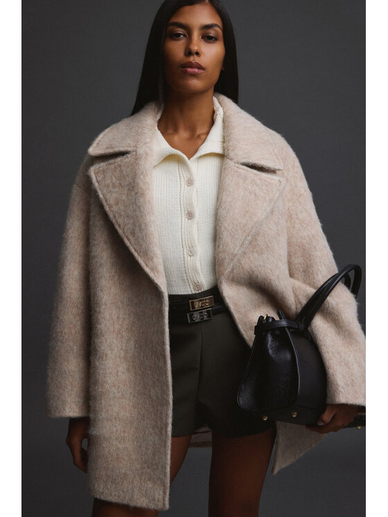 Estro Estro Παλτό ER00115603 Μπεζ Loose Fit