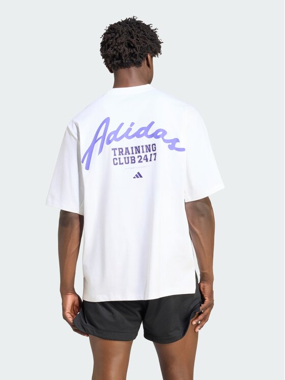 adidas adidas Koszulka techniczna 164725 Biały Oversize