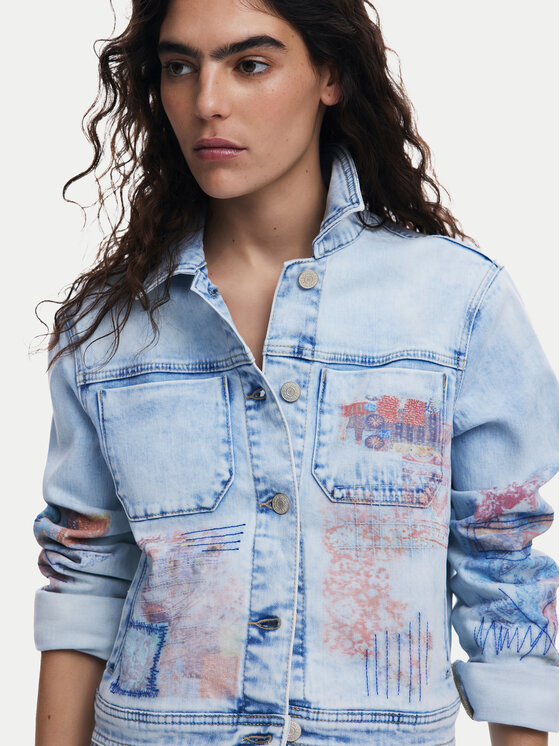 Desigual Desigual Džínsová bunda Los Angeles 25SWED03 Modrá Regular Fit