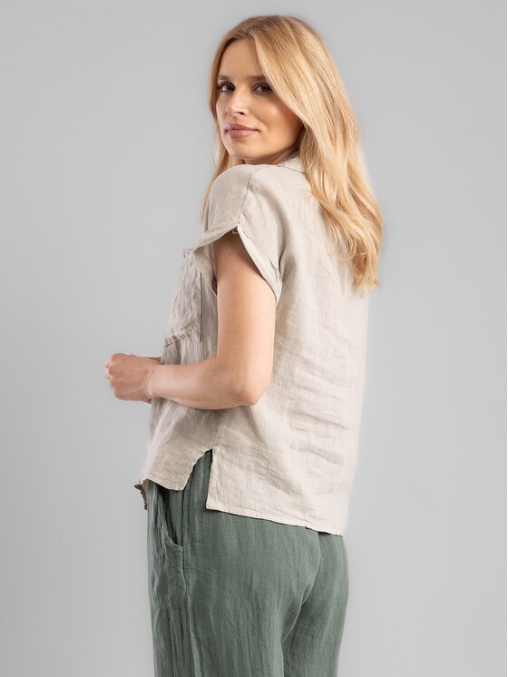 Perso Perso Bluzka CHCE255027F Beżowy Regular Fit