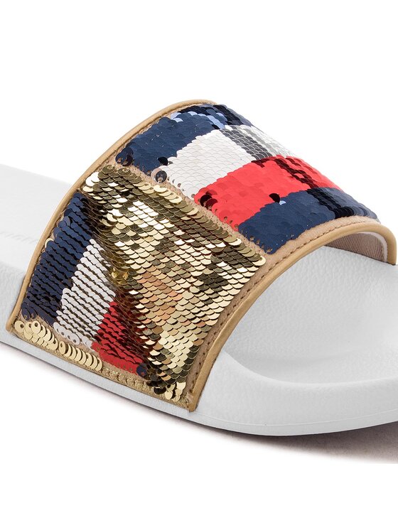 Tommy Hilfiger Tommy Hilfiger Šlepetės Tommy Sequins Pool Slide FW0FW03750 Auksinė