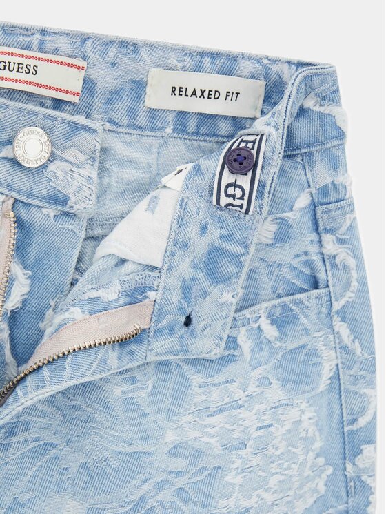 Guess Kids Guess Kids Kalhoty z materiálu 182419 Modrá Regular Fit