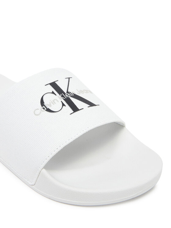 Calvin Klein Jeans Calvin Klein Jeans Şlapi Slide Monogram Cv YM0YM01271 Alb