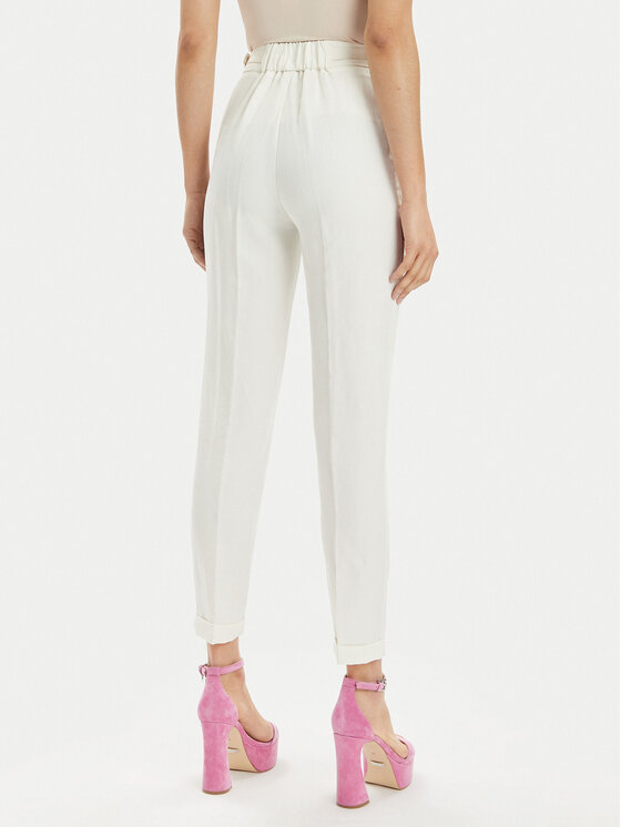 Marciano Guess Marciano Guess Hlače iz tkanine Giselle 4GGB05 7158A Écru Regular Fit
