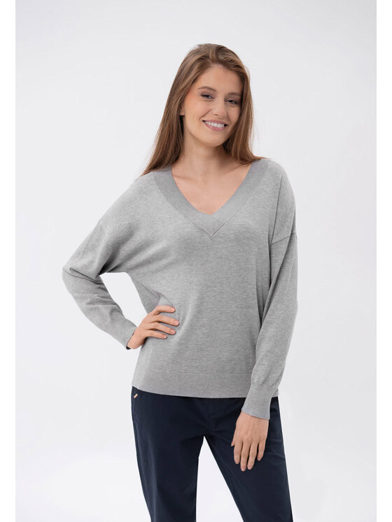 Volcano Volcano Sweter S-JOY Szary Regular Fit