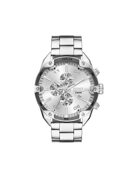 Diesel Ceas Spiked Chronograph DZ4677 Argintiu