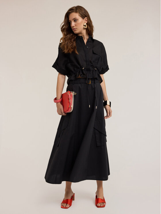 Motivi Motivi Gonna maxi 1202Q001047N033 Nero Flared Fit