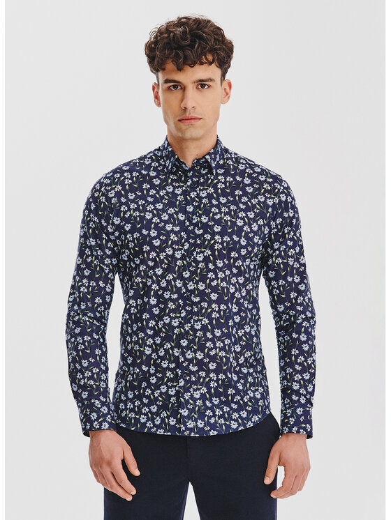 Pako Lorente Pako Lorente Koszula P25WF-1X-041 Granatowy Slim Fit