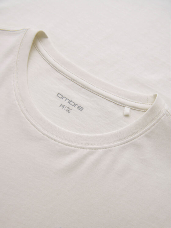 Ombre Ombre T-Shirt OM-TSPT-0258 Biały Regular Fit