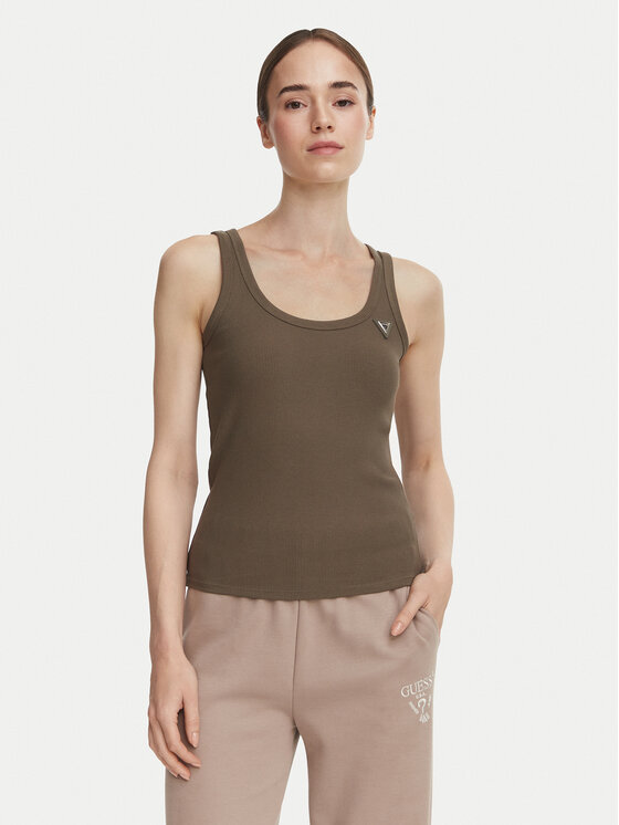 Guess Guess Top V4YP06 K8RT2 Khaki Slim Fit