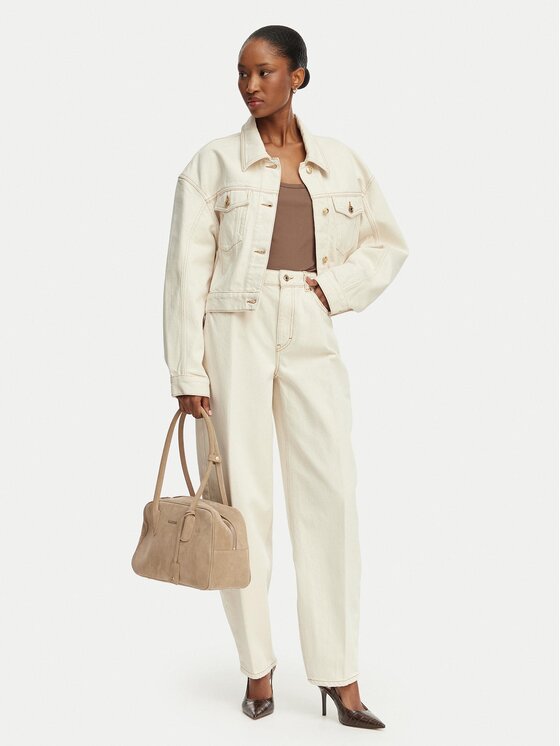 HUGO HUGO Jeans jakna Gisolia 50559618 Écru Relaxed Fit