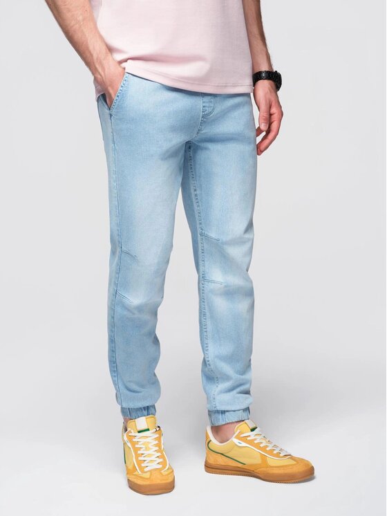 Ombre Ombre Jeansy OM-PADJ-0267 Niebieski Jogger Fit