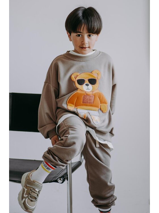 Bejbi Story Bejbi Story Bluza Bluza oversize Barry Teddy Brązowy Oversize