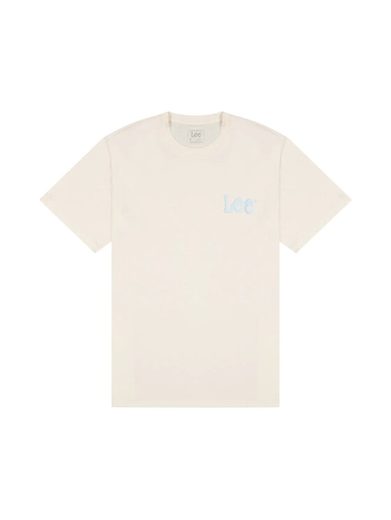 Lee Lee T-Shirt MEDIUM WOBBLY Biały Regular Fit
