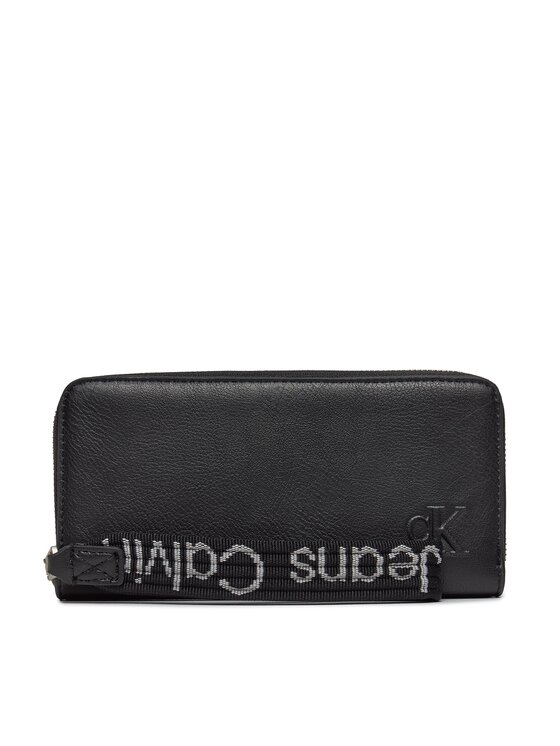 Calvin Klein Calvin Klein Μεγάλο Πορτοφόλι Γυναικείο Ultralight Zip Around W/Wristlet K60K611498 Μαύρο