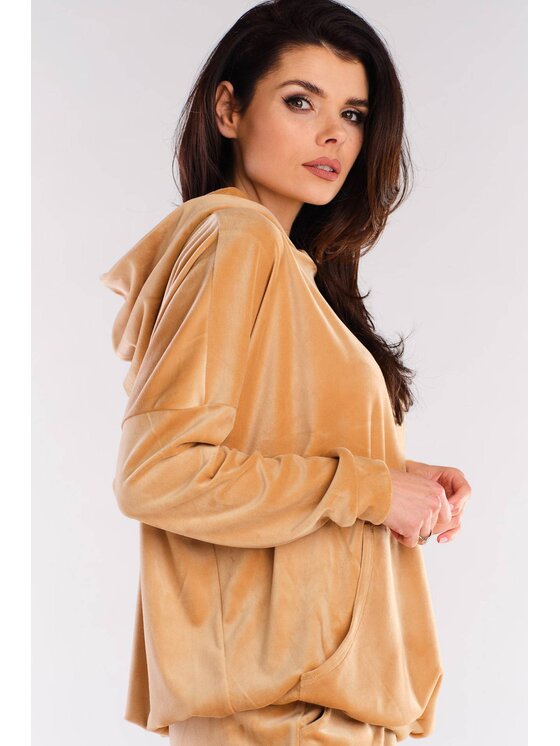 Awama Awama Bluza A420 Beżowy Basic Fit