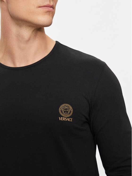 Versace Versace Komplet longsleeve AU10197 Czarny Slim Fit