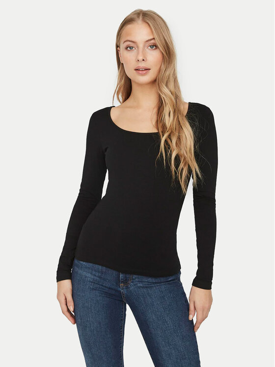 Vero Moda Vero Moda Majica Maxi My 10228809 Crna Slim Fit