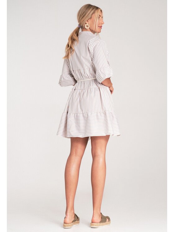 FIGL FIGL Letné šaty M1223 Béžová A-Line Fit