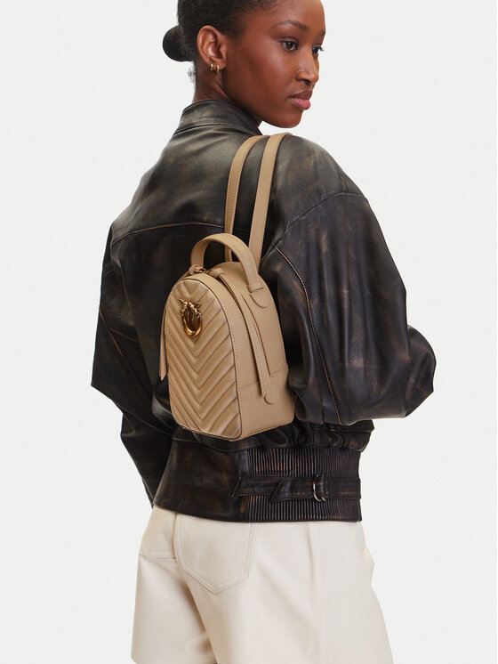 PINKO PINKO Ruksak Love Click Mini Backpack PE 25 PLTT 103614 A1J2 Bež