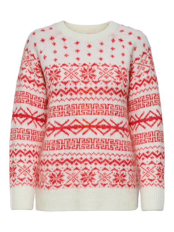 ONLY ONLY Sweter Xmas Nordic 15354824 Czerwony Regular Fit