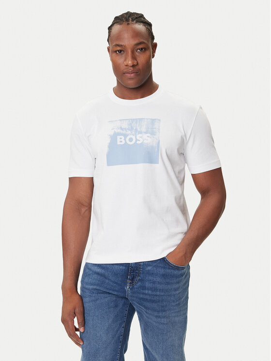 BOSS BOSS Majica Te_Wheel 50546381 Bela Regular Fit