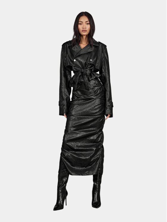 MADE BY SOCIETY MADE BY SOCIETY Spódnica maxi SOLÈNE Skirt - F27595 Czarny Basic Fit