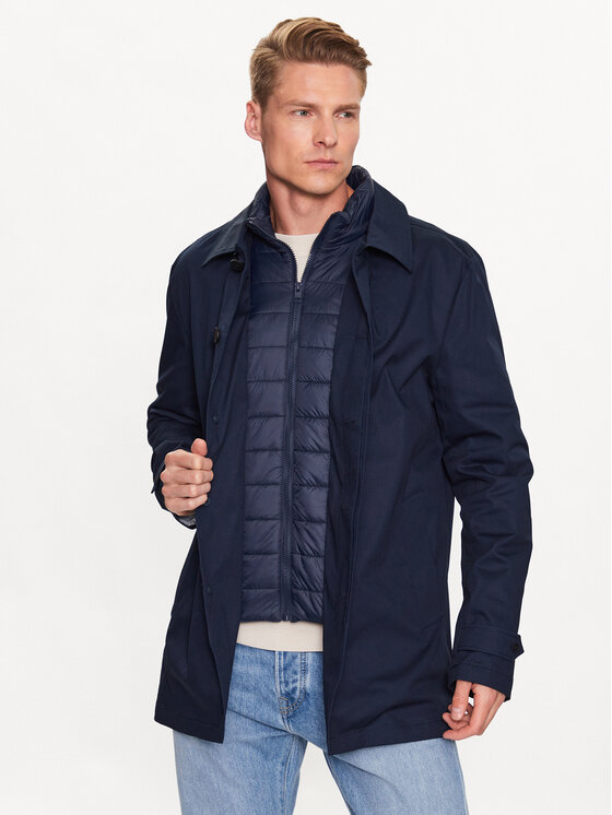 s.Oliver s.Oliver Cappotto di transizione 2125750 Blu scuro Slim Fit