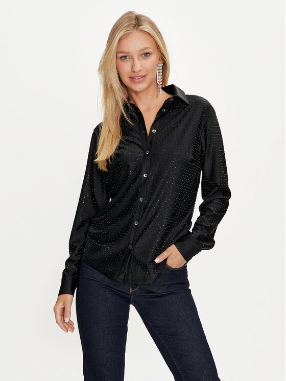 Guess Guess Πουκάμισο W4YP13 KCC10 Μαύρο Regular Fit