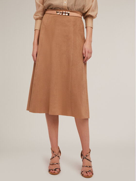 Motivi Motivi Gonna midi 1075Q001139N012 Écru Flared Fit