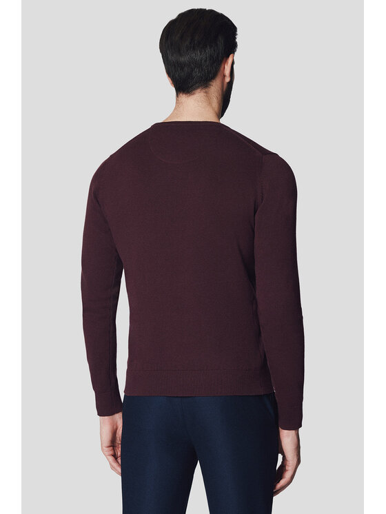 Lancerto Lancerto Sweter Joakim SW073224000057 Bordowy Regular Fit