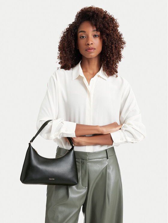 Calvin Klein Calvin Klein Torebka Foil Logo Small Shoulder Bag LV04F3890G Czarny