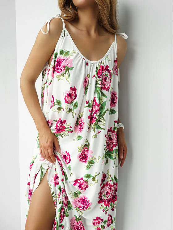 LilaLou LilaLou Sukienka letnia Gypsy Biały Oversize