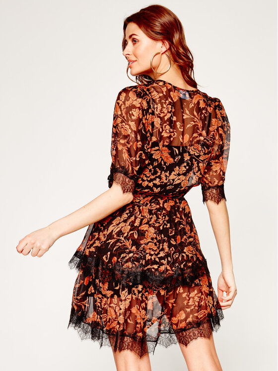 The Kooples The Kooples Повсякденна сукня Ababesque Flowers FROB20042K Чорний Regular Fit