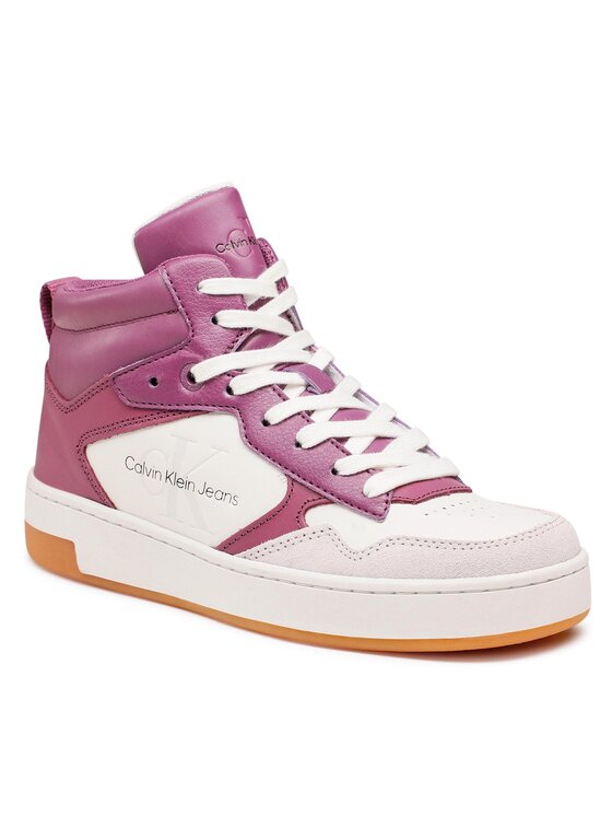 Calvin Klein Jeans Calvin Klein Jeans Sneakersy Basket Cupsole Mid Lth Mono YW0YW00877 Fioletowy