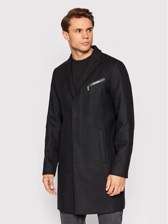 KARL LAGERFELD Вълнено палто 455082 523799 Черен Regular Fit | Modivo.bg