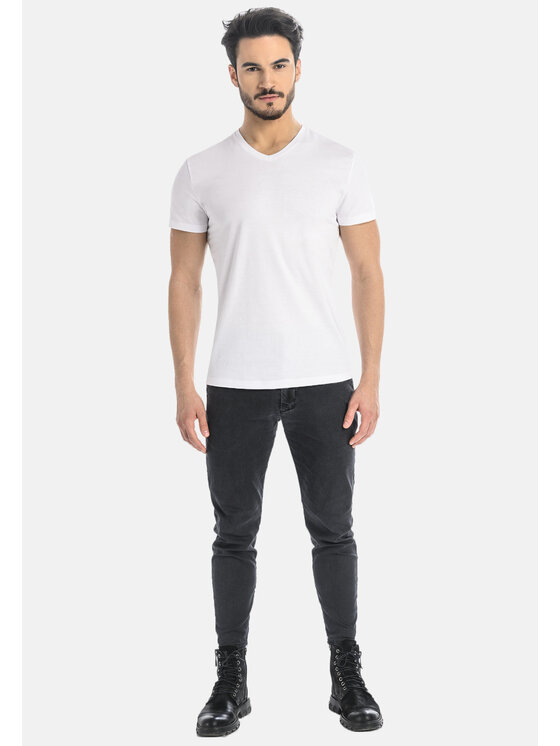 Teyli Teyli T-Shirt męski bawełniany Dany Biały Classic Fit