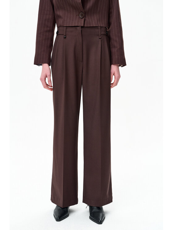 blue shadow blue shadow Spodnie damskie Offi Brązowy Regular Fit