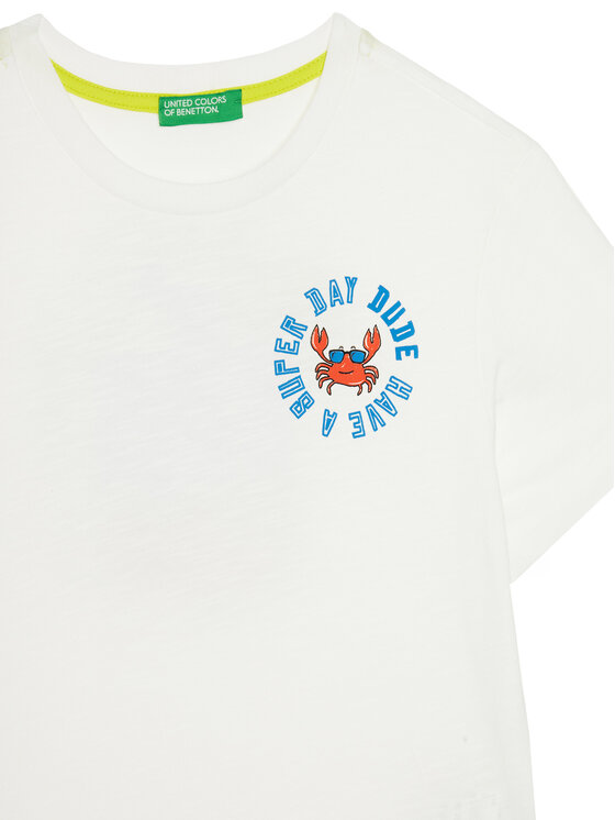 United Colors Of Benetton United Colors Of Benetton T-krekls 3SLUG10JF Écru Regular Fit