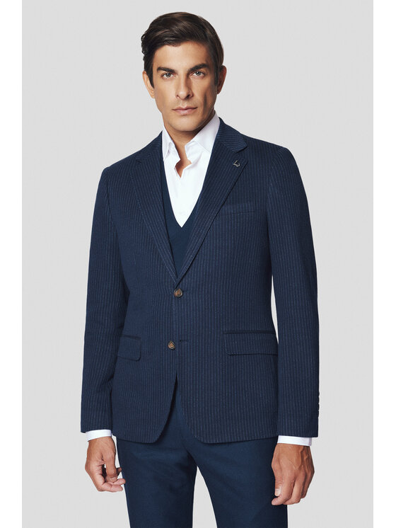 Lancerto Lancerto Marynarka Lecce MA131224000014 Granatowy Slim Fit