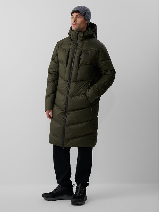 4F 4F Kurtka puchowa CITY JACKETS Khaki Regular Fit