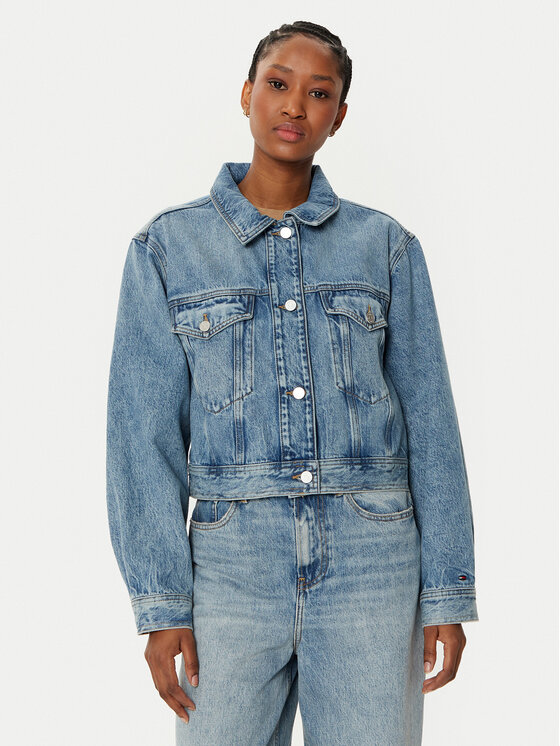 Tommy Hilfiger Tommy Hilfiger Geacă de blugi WW0WW43731 Albastru Straight Fit